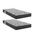 Ver imagem 1 de Kit 2 Colchões Solteiro Ortobom D33 Iso 100 88x188x18 Grafite/branco
