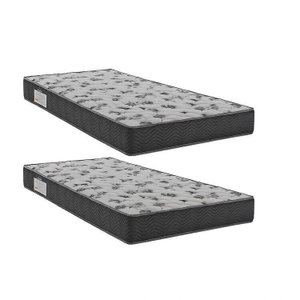 Kit 2 Colchões Solteiro Ortobom D33 Iso 100 88x188x18 Grafite/branco