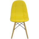 Ver imagem 2 de Cadeira Charles Eames Botonê Eiffel Wood Estofada Couro - Amarela