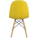 Ver imagem 4 de Cadeira Charles Eames Botonê Eiffel Wood Estofada Couro - Amarela