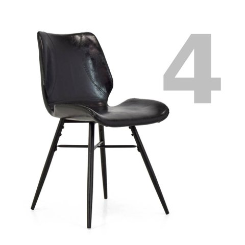 Jogo 4 Cadeiras Estofadas Estrut. de Aço Alabama