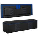 Ver imagem 3 de Kit Quarto Gamer Baú e Painel Fighter Usb 160cm Cama Queen:preto e Azul