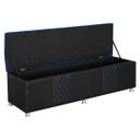 Ver imagem 6 de Kit Quarto Gamer Baú e Painel Fighter Usb 160cm Cama Queen:preto e Azul