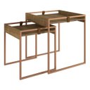 Ver imagem 4 de Conjunto Mesas Laterais Columbia Dourada e Couro | Design Moderno Luxuoso Salas