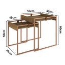 Ver imagem 2 de Conjunto Mesas Laterais Columbia Dourada e Couro | Design Moderno Luxuoso Salas