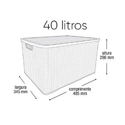 Caixa Organizadora Rattan Com Tampa 40 Litros ARQPLAST Branca - 2