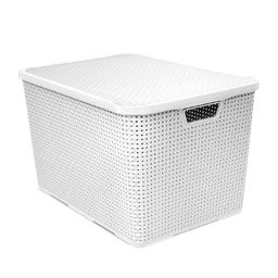 Caixa Organizadora Rattan Com Tampa 40 Litros ARQPLAST Branca - 1