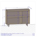 Ver imagem 4 de Aparador Buffet Retrô Quartzo 3 Portas e Prateleira Ajustável 