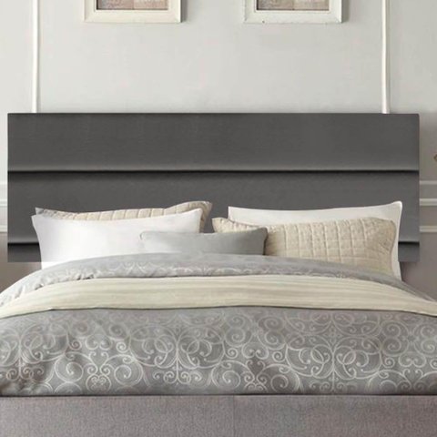 Painel Estofada Argentina 195cm King Size para Cama Box Quarto Corino Cinza