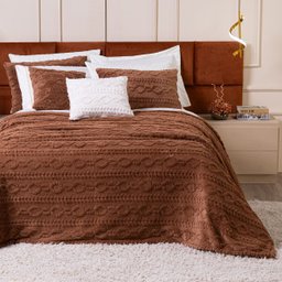 Cobertor Manta Zurique Trançado Avulso Casal - Dupla Face Mantinha Plush Fleece Sherpa Trançada Alto - 4