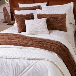 Cobertor Manta Zurique Trançado Avulso Casal - Dupla Face Mantinha Plush Fleece Sherpa Trançada Alto - 7
