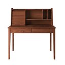 Ver imagem 4 de Escrivaninha 110cm Porta Persiana Estante Madeira Castanho Alisa