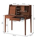 Ver imagem 5 de Escrivaninha 110cm Porta Persiana Estante Madeira Castanho Alisa