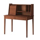 Ver imagem 2 de Escrivaninha 110cm Porta Persiana Estante Madeira Castanho Alisa