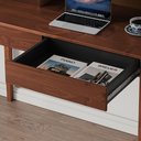 Ver imagem 7 de Escrivaninha 110cm Porta Persiana Estante Madeira Castanho Alisa