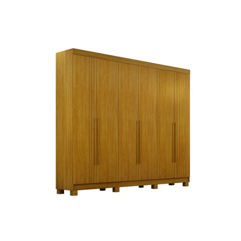 Roupeiro 6 Portas 4 Gavetas Detalhe Friso Madri Cinamomo