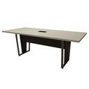 Ver imagem 3 de Mesa Reunião Escritório 2,00m x 0,90m com Caixa de Tomadas e Pés em Metal Industrial Executive F5 Cinza/Sagrado/Preto