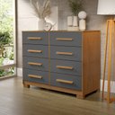 Ver imagem 1 de Cômoda Fazzio Lara 8 Gavetas Freijó Nature/cinza