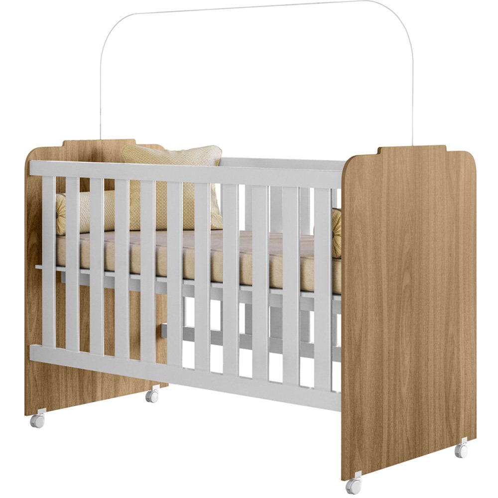 Berço com Rodizios Amore Nature Branco Peternella