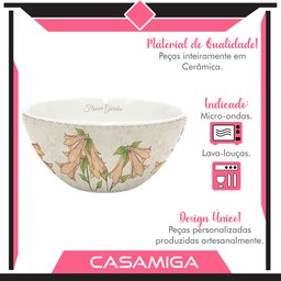 Conjunto 8 Bowl Tigela Cerâmica 550ml Lovely Garden - 3