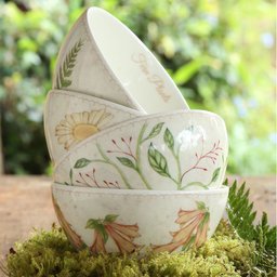 Conjunto 8 Bowl Tigela Cerâmica 550ml Lovely Garden - 6