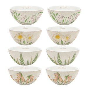 Conjunto 8 Bowl Tigela Cerâmica 550ml Lovely Garden