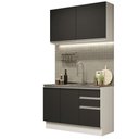 Ver imagem 3 de Armário de Cozinha Compacta 120cm Branco/Preto Glamy Madesa 03