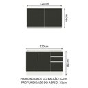 Ver imagem 4 de Armário de Cozinha Compacta 120cm Branco/Preto Glamy Madesa 03