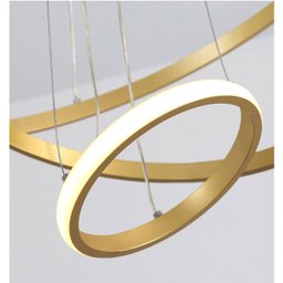 Luminaria Pendente 3 em 1 Led Perfil Lustre Aneis Infinito Aro Ajustavel Regulavel Iluminaçao Modern - 12