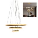 Ver imagem 1 de Luminaria Pendente 3 em 1 Led Perfil Lustre Aneis Infinito Aro Ajustavel Regulavel Iluminaçao Modern