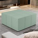Ver imagem 2 de Puff Decorativo para Sala de Estar Quadrado Milano 90x90cm W01 Linho Verde Menta - Lyam Decor