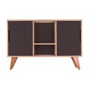 Ver imagem 1 de Aparador Buffet Murano Moderno 2 Portas MDP 115cm Carvalho e Grafite Mercado Das Prateleiras
