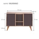 Ver imagem 4 de Aparador Buffet Murano Moderno 2 Portas MDP 115cm Carvalho e Grafite Mercado Das Prateleiras