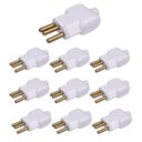 Ver imagem 1 de Kit 10 Plug Pino Macho Bipolar 2p + T 10a 250v Ilumi Cor:branco