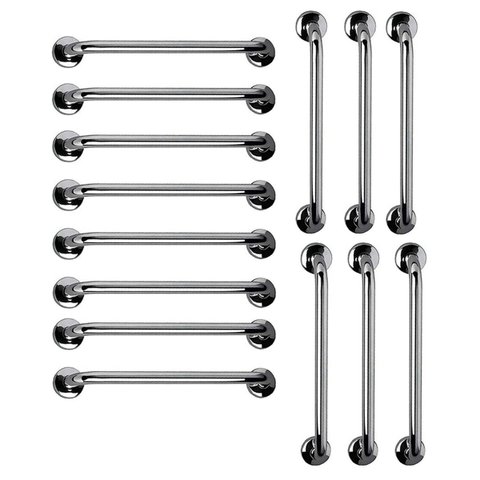 Barra de Apoio 60cm Aço Inox Kit 14 Unidades Criança Idoso Gestante Deficiente Banheiro Box Acessibi