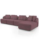 Ver imagem 6 de Sofá 5 Lugares com Chaise Direito Sala Living 328cm Arlo F04 Veludo Lilás - Lyam Decor