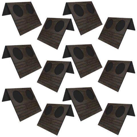 Kit 12 Esteiras Bandeja com Suporte para Copos para Sofá Mdf Tabaco - Gran Belo