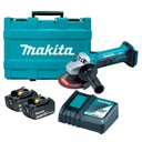 Ver imagem 6 de Esmerilhadeira DGA452RFE Makita 11.000RPM Maleta 2 Baterias 18V 3,0 Ah Disco Desbaste Punho Lateral