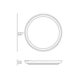 CONJUNTO C/ 6 PRATOS SOBREMESA LINHAS BREEZE Ø 21,5 cm - 6