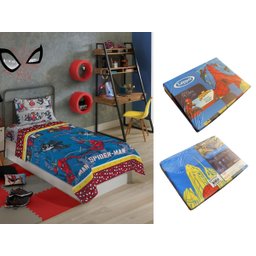 Jogo de Cama Infantil Lepper Homem Aranha Solteiro 3 Peças Microfibra Azul - 6