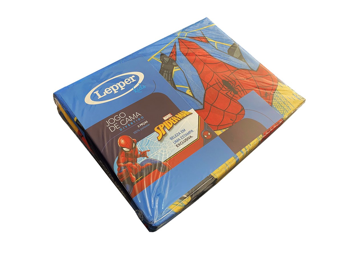 Jogo de Cama Infantil Lepper Homem Aranha Solteiro 3 Peças Microfibra Azul - 4