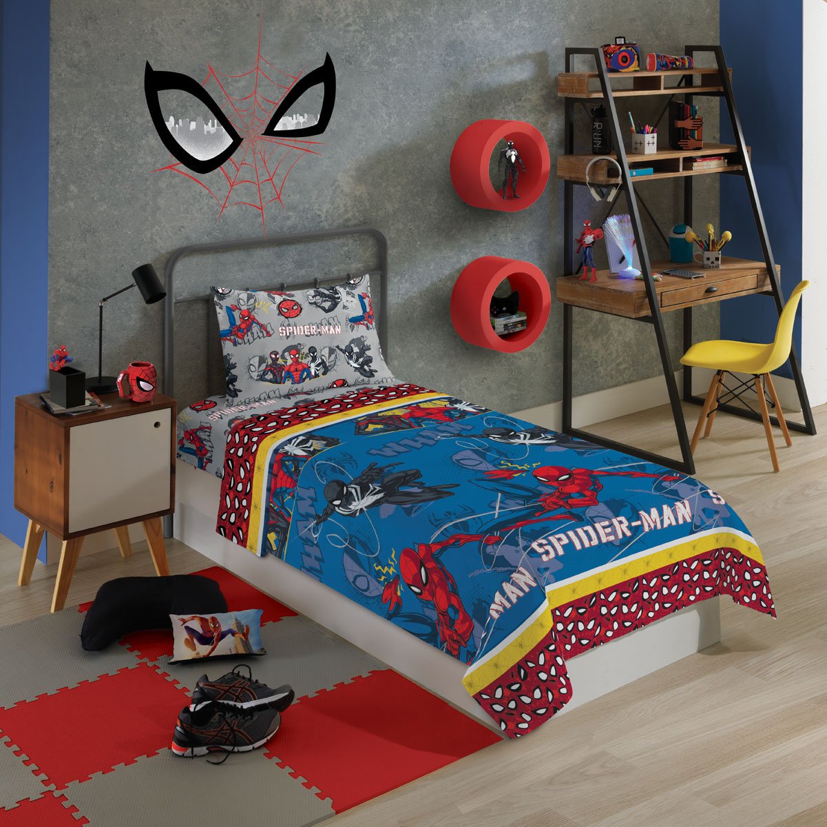 Jogo de Cama Infantil Lepper Homem Aranha Solteiro 3 Peças Microfibra Azul - 2