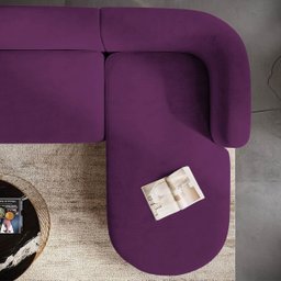 Sofá Modular Celinne Luxuoso Sala de Estar Decoração Luxo 265cm Suede - 7