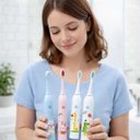 Ver imagem 6 de Escova de Dente Eletrica Kit 2 Uni Infantil Recarregavel 6 Modos Limpeza Oral Higiene Bucal Profunda