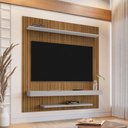 Ver imagem 2 de Painel para Tv de até 65 Polegadas Leme Pintura Ripado Cinamomo com Off White