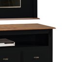 Ver imagem 3 de Rack com Painel para Sala 150cm Pés Luis Xv 3 Gavetas e Nicho - Preto/imbuia Glazer