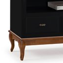 Ver imagem 2 de Rack com Painel para Sala 150cm Pés Luis Xv 3 Gavetas e Nicho - Preto/imbuia Glazer
