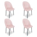 Ver imagem 1 de Kit 4 Cadeiras Poltrona de Jantar Ariel Suede Rosa Bebê Pés de Ferro Preto - Pallazio