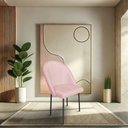 Ver imagem 2 de Kit 4 Cadeiras Poltrona de Jantar Ariel Suede Rosa Bebê Pés de Ferro Preto - Pallazio