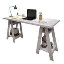 Ver imagem 2 de Escrivaninha Mesa Escritório Cavalete 4 Prateleiras 135cm Hawaii Yescasa